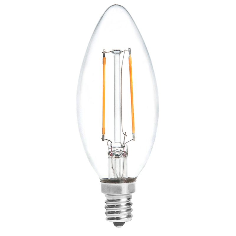 B10 E12 2W LED Vintage Antique Filament Light Bulb, 25W Equivalent, 4-Pack